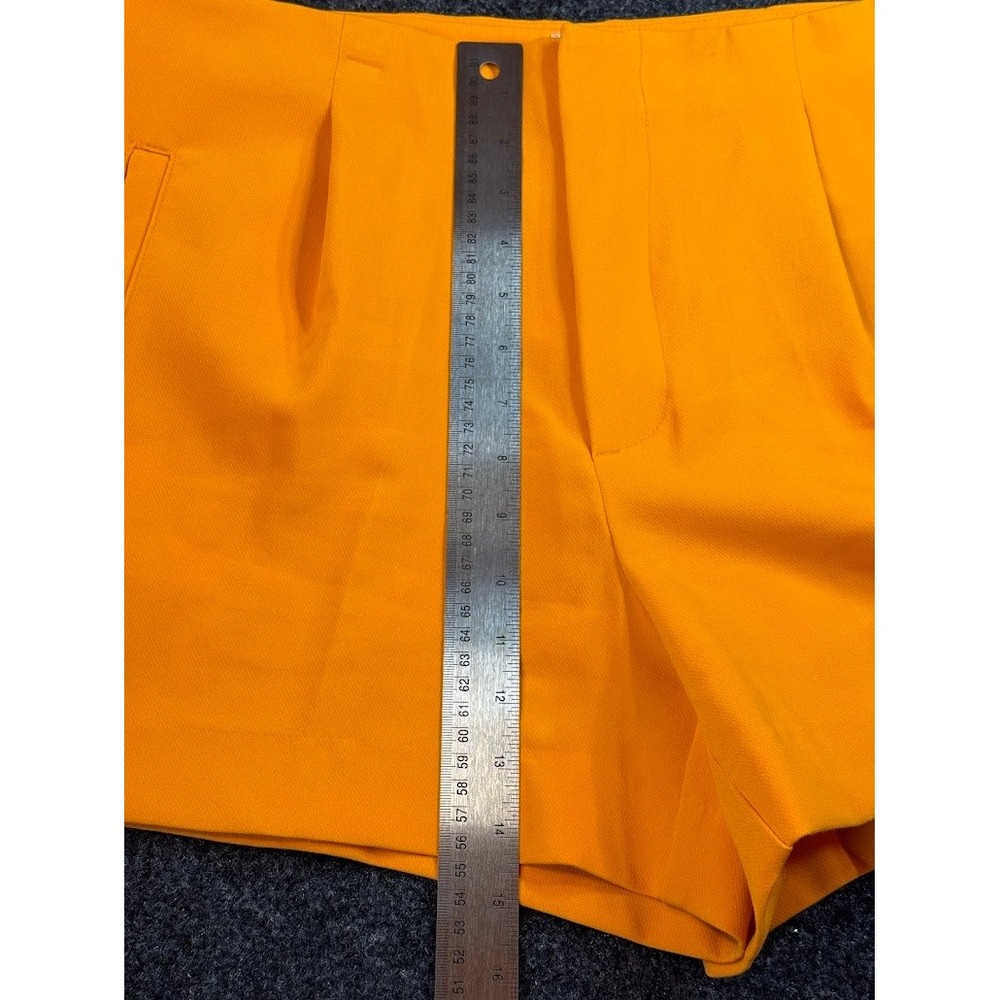 Bright Orange High Waisted Tailored Shorts with Pockets Women Size 14 - Picture 4 of 9